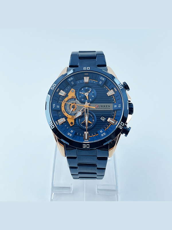 Curren Chronograph Watch — Navy Blue