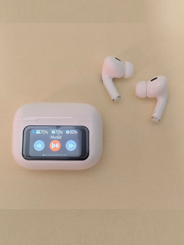 A9 Pro Smart Screen Wireless Earbuds White - Image 5
