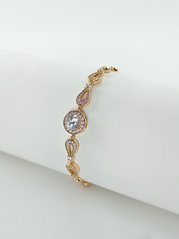 Xuping Golden Halo Solitaire Bracelet