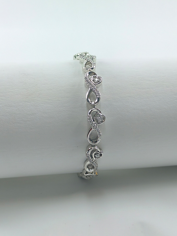 Xuping Silver Infinity Heart Bracelet